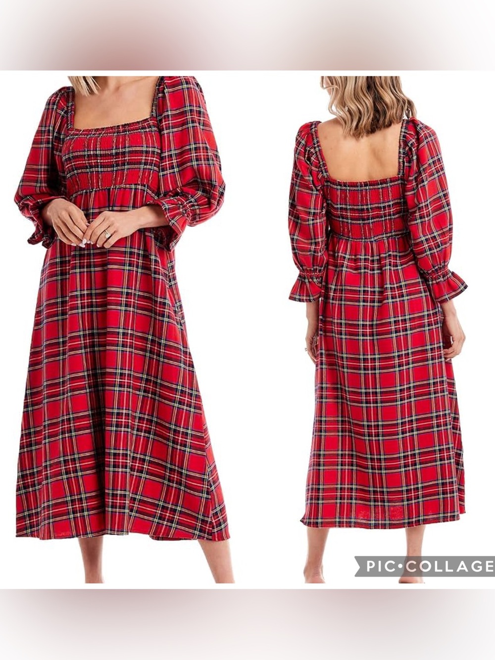 MUD PIE Vanessa Plaid Off-Shoulder Maxi Dress